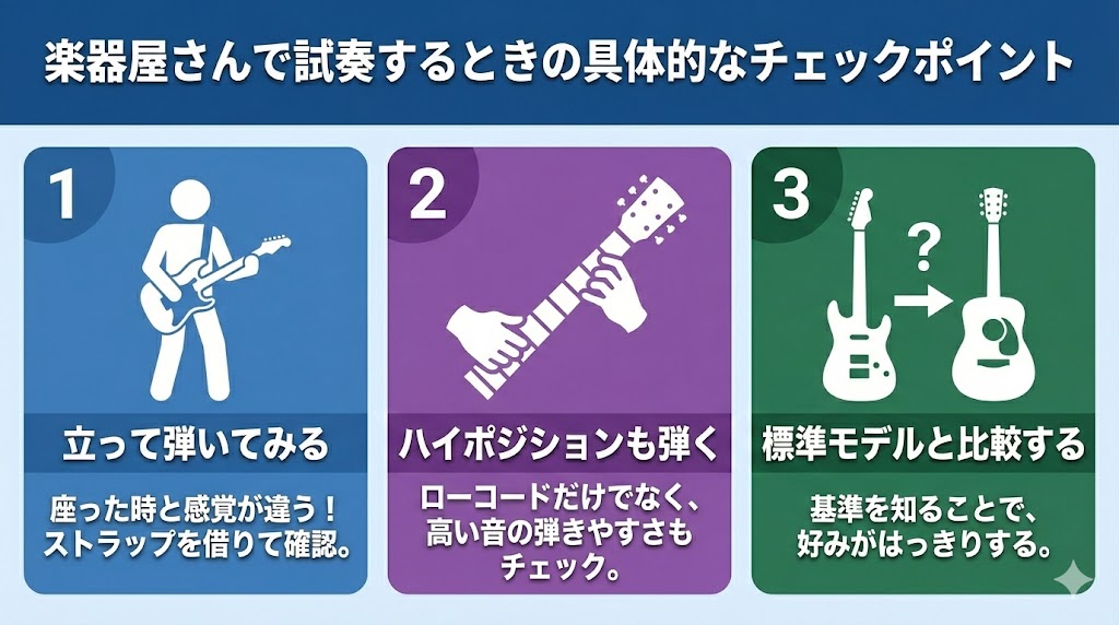 楽器屋さんで試奏するときの具体的なチェックポイント